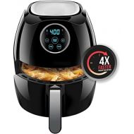 Chefman Digital 6.5 Liter Air Fryer Oven with Space Saving Flat Basket, Oil-Free Airfryer W/ 60 Min Timer & Auto Shut Off, Dishwasher Safe Parts, BPA Free, Family Size, X-Large, Bl