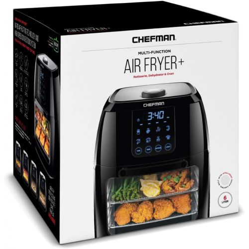  Chefman 6.3 Quart Digital Air Fryer+ Rotisserie, Dehydrator, Convection Oven, 8 Touch Screen Presets Fry, Roast, Dehydrate & Bake, BPA-Free, Auto Shutoff, Accessories Included, XL