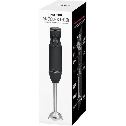  [아마존베스트]Chefman Immersion Stick Hand Blender Powerful Electric Ice Crushing 2-Speed Control Handheld Food Mixer, Purees, Smoothies, Shakes, Sauces and Soups, Black