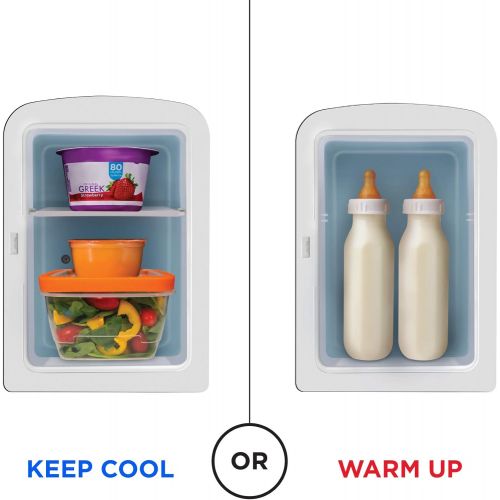  [아마존베스트]Chefman Portable Mirrored Personal Fridge 4 Liter Mini Refrigerator Skin Care, Makeup Storage, Beauty, Serums And Face Masks, Small For Desktop Or Travel, Cool & Heat, Cosmetic App