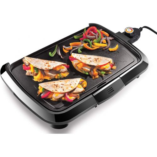  [아마존베스트]Chefman Electric Griddle, Fully Immersible and Dishwasher Safe Features, Adjustable Temperature Control Allows for Versatile Cooking and Removable Slide-out Drip Tray for Easy Clea