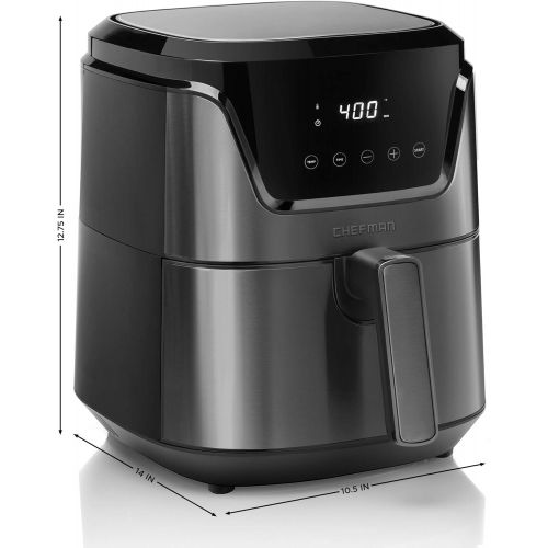  [아마존베스트]Chefman 4.5 Quart Air Fryer with Presets & Adjustable Temperature, Nonstick Stainless Steel & Cool-Touch, Dishwasher Safe Basket, BPA-Free w/ 60 Minute Timer, Healthy Rapid-Air Fry