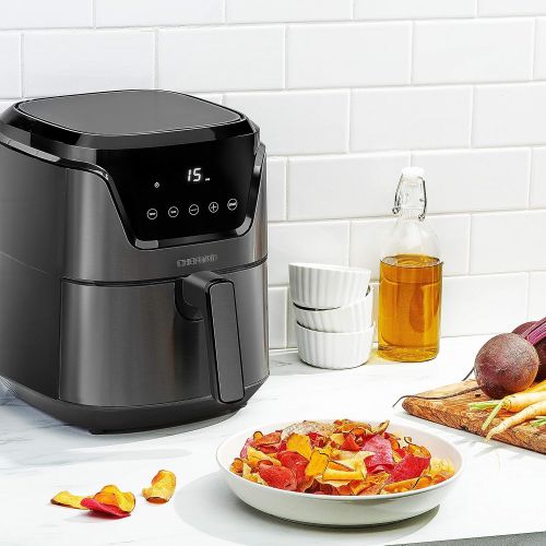  [아마존베스트]Chefman 4.5 Quart Air Fryer with Presets & Adjustable Temperature, Nonstick Stainless Steel & Cool-Touch, Dishwasher Safe Basket, BPA-Free w/ 60 Minute Timer, Healthy Rapid-Air Fry