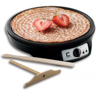 [아마존베스트]Chefman Electric Crepe Maker Griddle: Precise Temperature Control for Perfect Blintzes, Pancakes, Eggs, Bacon and more, 12 Inch Non-Stick Grill Pan, Includes Batter Spreader & Spat