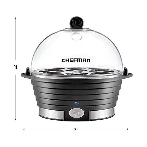  [아마존베스트]Chefman Electric Egg Cooker Boiler, Rapid Poacher, Food & Vegetable Steamer, Quickly Makes Up To 6, Hard, Medium or Soft Boiled, Poaching/Omelet Tray Included, Ready Signal, BPA-Fr