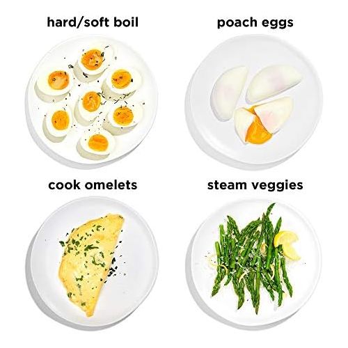  [아마존베스트]Chefman Electric Egg Cooker Boiler, Rapid Poacher, Food & Vegetable Steamer, Quickly Makes Up To 6, Hard, Medium or Soft Boiled, Poaching/Omelet Tray Included, Ready Signal, BPA-Fr
