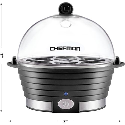  [아마존베스트]Chefman Electric Egg Cooker Boiler, Rapid Poacher, Food & Vegetable Steamer, Quickly Makes Up To 6, Hard, Medium or Soft Boiled, Poaching/Omelet Tray Included, Ready Signal, BPA-Fr