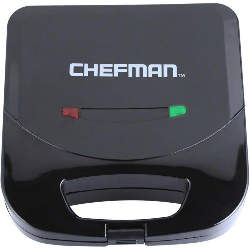  [아마존베스트]Chefman Electric Sandwich Maker Machine, Non-Stick Surface, Dual Griddle Fits 2 Sandwiches, Cut and Seals into Triangles for Perfect Grilled Cheese, Easy Clean, Cool Touch Handles,