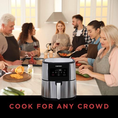  CHEFMAN Large Air Fryer Max XL 8 Qt, Healthy Cooking, User Friendly, Nonstick Stainless Steel, Digital Touch Screen with 4 Cooking Functions, BPA-Free, Dishwasher Safe Basket, Preh