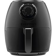 CHEFMAN Small Air Fryer Healthy Cooking, 3.6 Qt, Nonstick, User Friendly and Dual Control Temperature, w/ 60 Minute Timer & Auto Shutoff, Dishwasher Safe Basket, Matte Black, Cookb