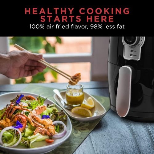  Chefman Small Ultra Quart Compact Air Fryer Healthy Cooking, 2 Qt, Nonstick, User Friendly and Adjustable Temperature Control w/ 60 Minute Timer & Auto Shutoff, Dishwasher Safe Bas