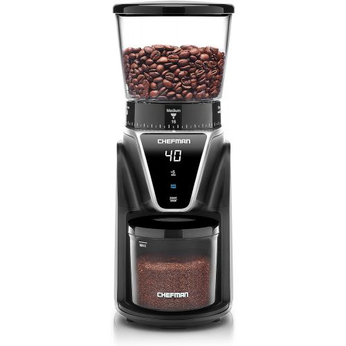  Chefman Conical Burr Coffee Grinder, Create The Boldest & Most Flavorful Grind With 31 Settings From Coarse To Extra Fine, One-Touch Digital Control & 9.7-oz Bean Capacity