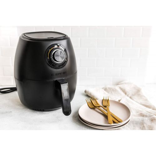  [아마존베스트]Chefman TurboFry 3.6-Quart Air Fryer Oven w/ Dishwasher Safe Basket and Dual Control Temperature, 60 Minute Timer & 15 Cup Capacity, BPA-Free, Matte Black, Healthy Frying Cookbook