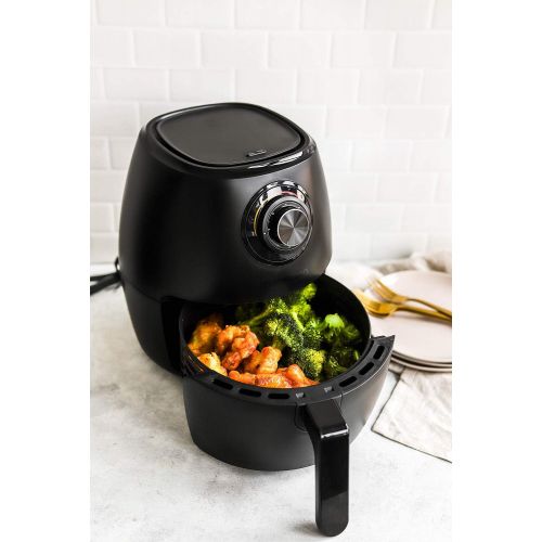  [아마존베스트]Chefman TurboFry 3.6-Quart Air Fryer Oven w/ Dishwasher Safe Basket and Dual Control Temperature, 60 Minute Timer & 15 Cup Capacity, BPA-Free, Matte Black, Healthy Frying Cookbook