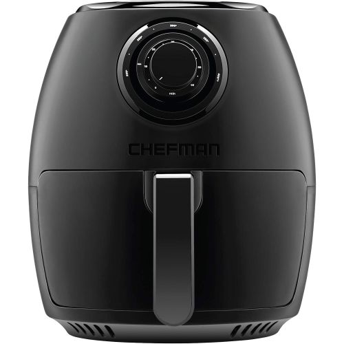  [아마존베스트]Chefman TurboFry 3.6-Quart Air Fryer Oven w/ Dishwasher Safe Basket and Dual Control Temperature, 60 Minute Timer & 15 Cup Capacity, BPA-Free, Matte Black, Healthy Frying Cookbook