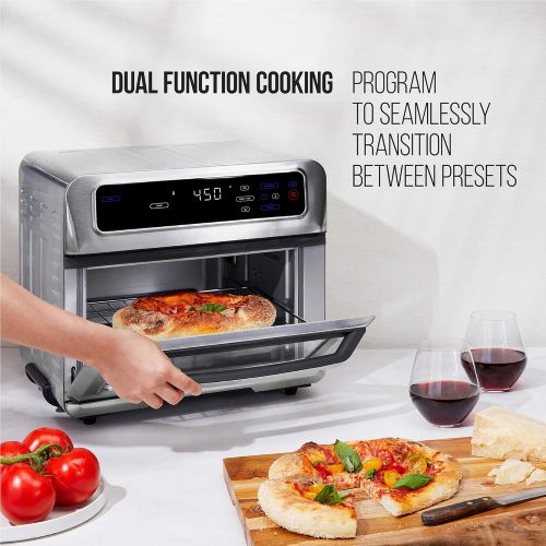  [아마존베스트]Chefman Toast-Air Air Fryer + Oven, 9 Cooking Presets w/Convection Bake & Broil, Auto Shut-Off, 60 Min Timer, Fry Oil-Free, Nonstick Interior, Toast Shade Selector, Stainless Steel