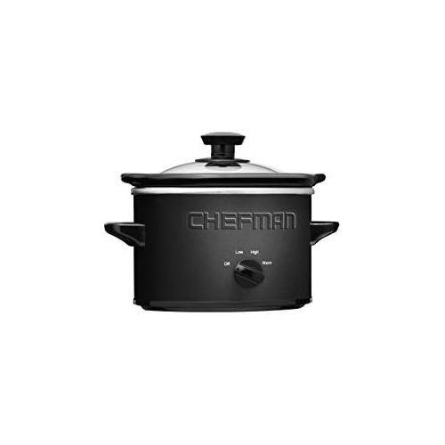  [아마존베스트]Chefman Slow Cooker, Compact Personal Size for 2+ People, Fits 2 lb Roast, Removable Crock, Dishwasher Safe Stoneware & Lid, 1.5 Quart, Black