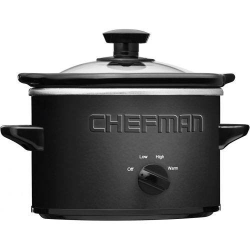  [아마존베스트]Chefman Slow Cooker, Compact Personal Size for 2+ People, Fits 2 lb Roast, Removable Crock, Dishwasher Safe Stoneware & Lid, 1.5 Quart, Black