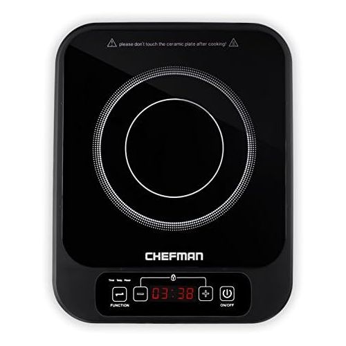  Chefman Induction Cooktop Electric Countertop Burner - Includes Digital Control Panel  Timer and Cool Touch Technology, Black