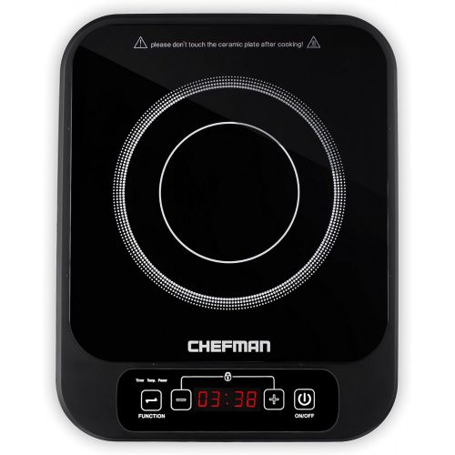  Chefman Induction Cooktop Electric Countertop Burner - Includes Digital Control Panel  Timer and Cool Touch Technology, Black