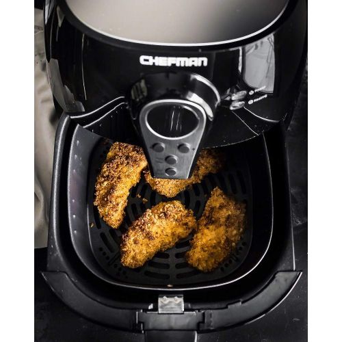  Chefman 2.5 Liter2.6 Quart Air Fryer with Digital Display Adjustable Temperature Control for The Perfect Result in Frying a Variety of Foods, BPA Free, Cool-to-Touch Exterior