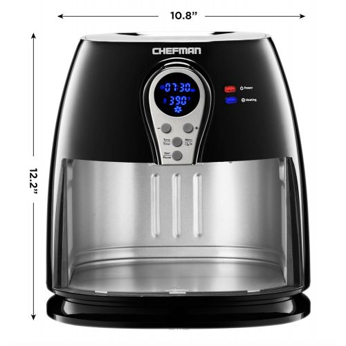  Chefman 2.5 Liter2.6 Quart Air Fryer with Digital Display Adjustable Temperature Control for The Perfect Result in Frying a Variety of Foods, BPA Free, Cool-to-Touch Exterior