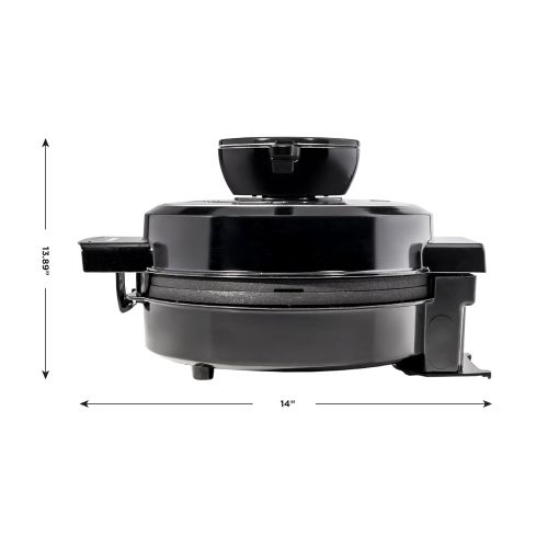  NEW & IMPROVED Chefman Perfect Pour Volcano Belgian Waffle Maker, No Overflow Design, Round Waffle Iron, Mess & Stress Free, Best Small Appliance Innovation Award Winner, Measuring