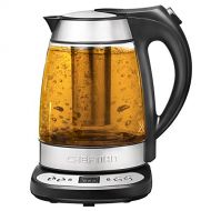 Chefman Electric Glass Digital Kettle with Free Tea Infuser, Built-in Precision Temperature Control & Keep Warm Function, 1.7L, Silver