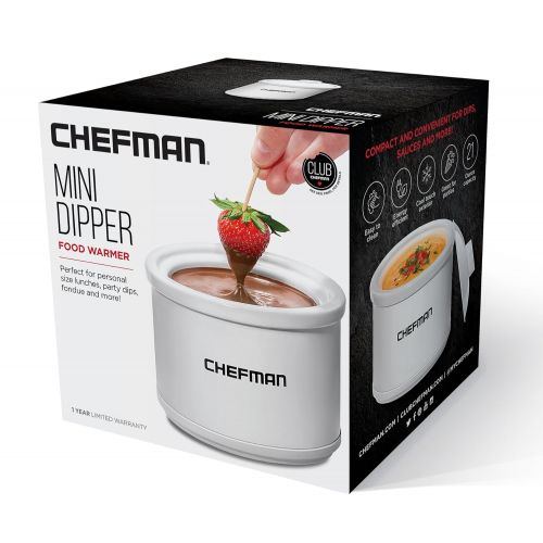  Chefman Mini Dipper Fondue Maker Food Warmer Extra Small, 21 oz White