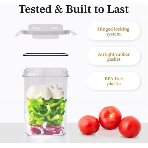  [아마존베스트]Chefs Path Airtight Food Storage Container Set - 14 PC - Kitchen & Pantry Organization - BPA-Free - Plastic Canisters with Durable Lids Ideal for Cereal, Flour & Sugar - Labels, Ma