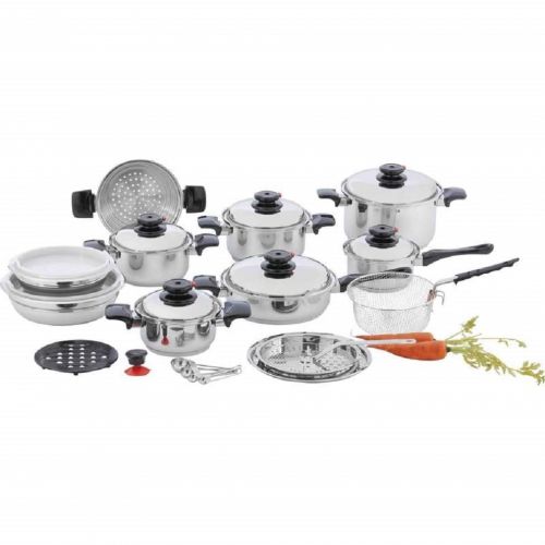  Chefs Secret 12-element T304 Stainless Steel 28pc Cookware Set- 12 Elem Ss Cookware Set