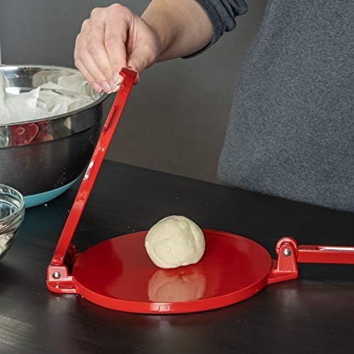  [아마존베스트]Chefs Secret Red Press, Durable Quickly Easily Makes Delicious Tortillas for Any Recipe, 6-Inch, One Size, Multicolored