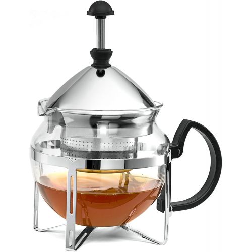  Chefs Star Chef s Star funktioneller Infuser, Teekocher, Edelstahl, hitzebestandiges Glas