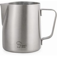 Chefs Star Stainless Steel Milk Frothing Pitcher, Frothing Cup for Milk Steamer and Frother for Coffee Cappuccino Latte and Espresso Machine, Espresso Machine Accessories Steaming