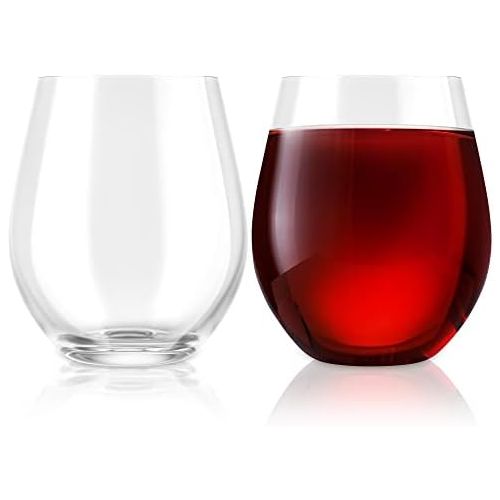  [아마존베스트]Chefs Star Stemless Wine Glasses Set of 2 - 15 0z. Oversized Wine Glass - Made from BPA-Free, Sturdy Glass - Dishwasher Safe - Perfect to Use As Red Wine Glasses or White Wine Glas