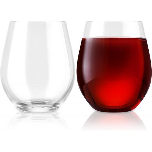  [아마존베스트]Chefs Star Stemless Wine Glasses Set of 2 - 15 0z. Oversized Wine Glass - Made from BPA-Free, Sturdy Glass - Dishwasher Safe - Perfect to Use As Red Wine Glasses or White Wine Glas