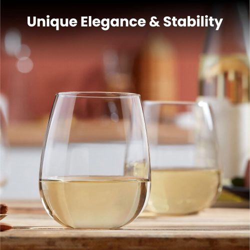  [아마존베스트]Chefs Star Stemless Wine Glasses Set of 2 - 15 0z. Oversized Wine Glass - Made from BPA-Free, Sturdy Glass - Dishwasher Safe - Perfect to Use As Red Wine Glasses or White Wine Glas