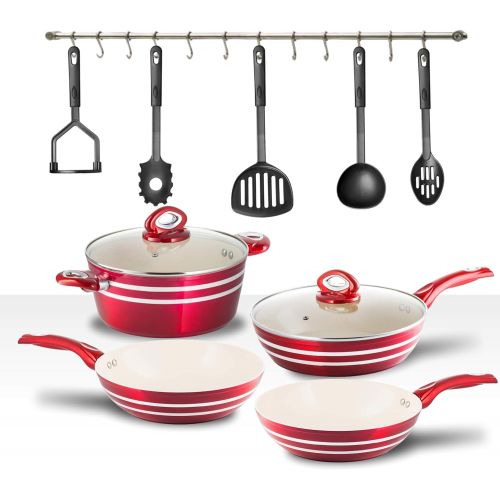  Chefs Star 9 Piece Professional Grade Aluminum Non-stick Pots & Pans Set - Induction Ready Cookware Set