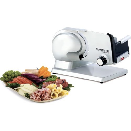  Chef’sChoice ChefsChoice 615A000 Tilted Food Carriage for Fast and Efficient Slicing with Removable Blade for Easy Clean, 15.5 x 10.4 x 11 Inches, green