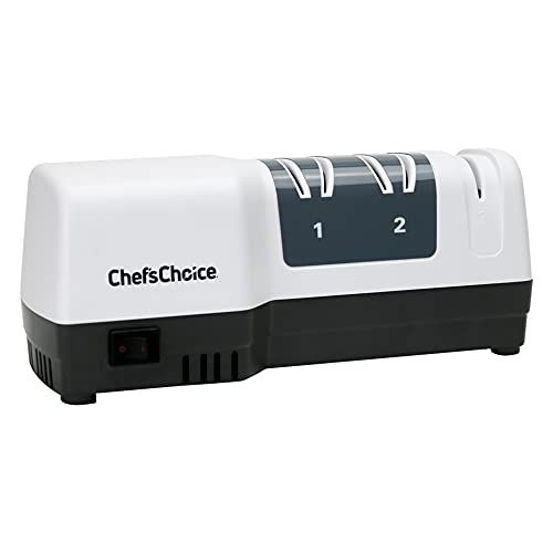  Chef’sChoice ChefsChoice 250 Diamond Hone Hybrid Sharpener Combines Electric and Manual Sharpening for Straight and Serrated 20-degree Knives Uses Diamond Abrasives for Sharp Durable Edges, 3-S