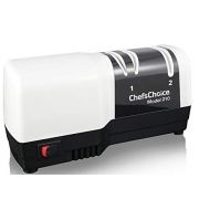 Chef’sChoice Chefs Choice 0210000 ChefsChoice Combines Electric and Manual Sharpening for Straight and Serrated Knives Made in USA, 2-Stage, White