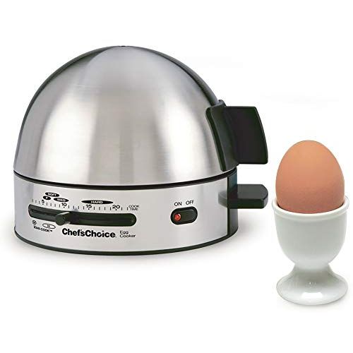  Chef’sChoice ChefsChoice 810 Gourmet Egg Cooker with 7 Egg Capacity Makes Soft Medium Hard Boiled and Poached Eggs Features Electronic Timer Audible Ready Signal Nonstick Stainless Steel Design