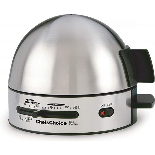  Chef’sChoice ChefsChoice 810 Gourmet Egg Cooker with 7 Egg Capacity Makes Soft Medium Hard Boiled and Poached Eggs Features Electronic Timer Audible Ready Signal Nonstick Stainless Steel Design