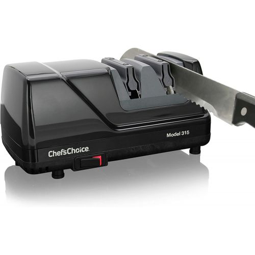  Chef’sChoice ChefsChoice 0315101 Versatile Professional Diamond Hone Electric Knife Sharpener with XV Technology for Straight Edge or Serrated Knives 15 and 20 Degree, 2-stage, Black