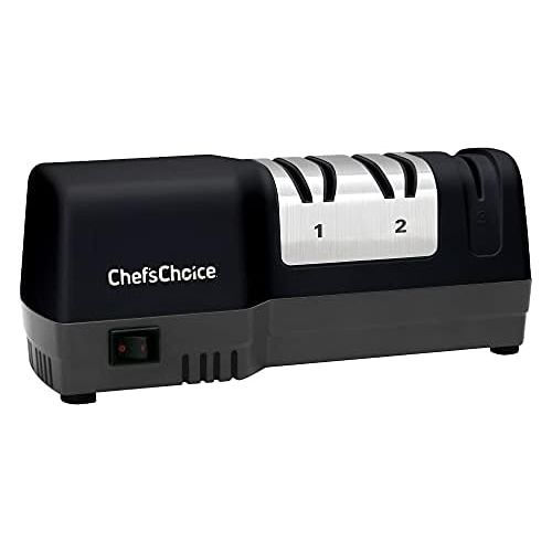  Chef’sChoice ChefsChoice 0250109 250 Diamond Hone Hybrid Combines Electric and Manual Sharpening for Straight and Serrated 20-Degree Knives, 3-Stage, Black