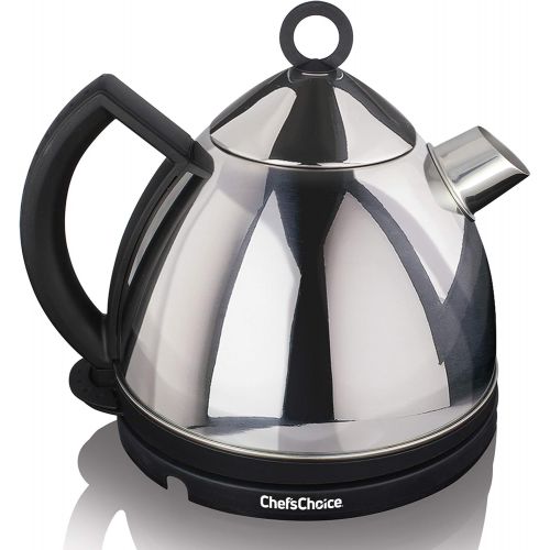  Chef’sChoice ChefsChoice 685 Stainless Steel Deluxe Cordless Electric Tea Kettle Featuring Auto Shut Off and Boil Dry Protection Easy Pour and Indicator Light, 1.3-Liter, Silver