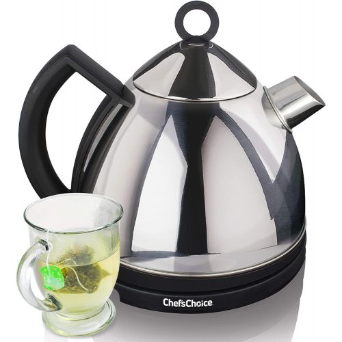  Chef’sChoice ChefsChoice 685 Stainless Steel Deluxe Cordless Electric Tea Kettle Featuring Auto Shut Off and Boil Dry Protection Easy Pour and Indicator Light, 1.3-Liter, Silver