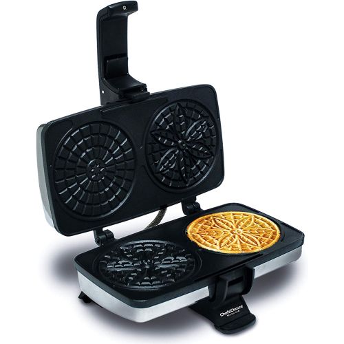  Chef’sChoice 834 PizzellePro Toscano Nonstick Pizzelle Maker Features Baking Indicator Light Consistent Even Heat Press Delicious Pizzelles in Seconds, 2-Slice, Silver