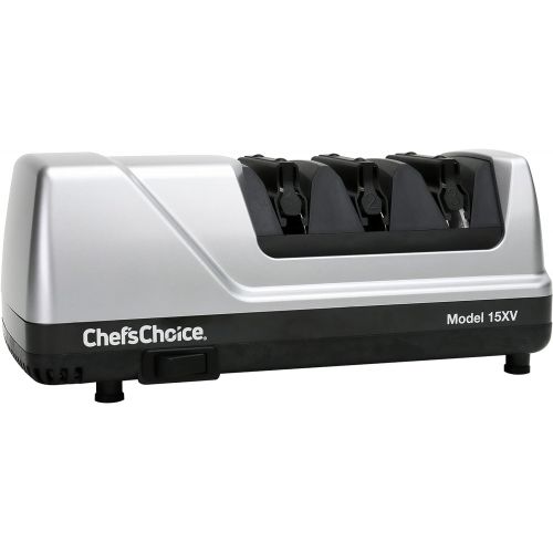  Chef’sChoice ChefsChoice Trizor XV EdgeSelect Professional Electric Knife Sharpener with 100-Percent Diamond Abrasives and Precision Angle Guides for Straight Edge and Serrated Knives, 3-stage,