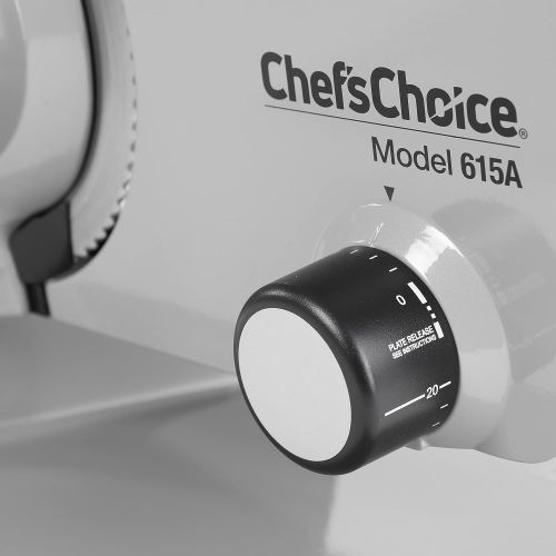  Chef’sChoice ChefsChoice 615A Electric Meat Slicer Features Precision thickness Control & Tilted Food Carriage For Fast & Efficient Slicing with Removable Blade for Easy Clean, 7-Inch, Silver